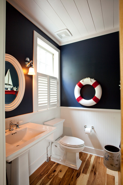 Маленькая ванная комната в морском стиле: идеи на фото