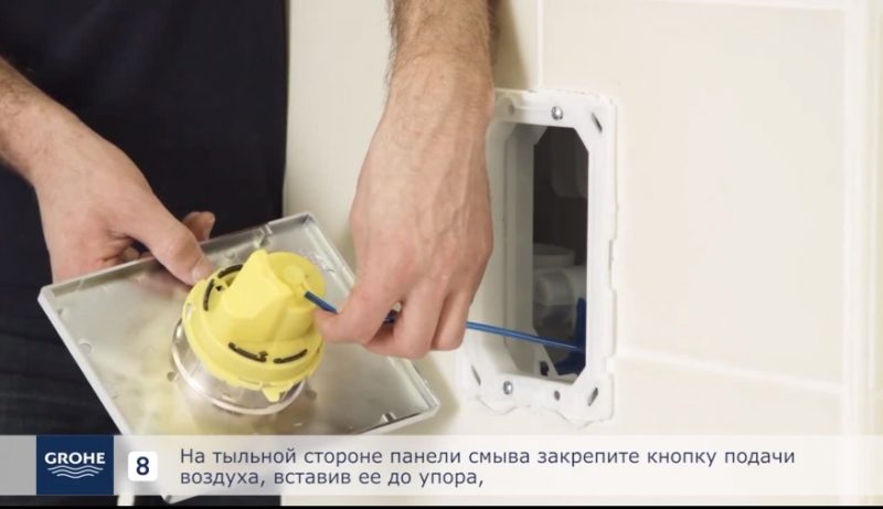 Установка панели смыва